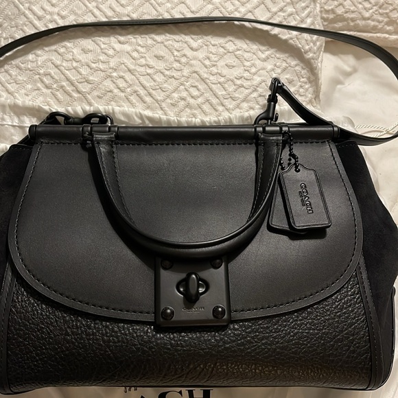 NWT Coach Drifter Carryall Top Handle in Mixed Leather Black/Suede - Picture 5 of 9